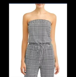 Women's cuteVARSITY JUMPSUIT/ SIZE XXXL  COLOR PLAID(black &white green )